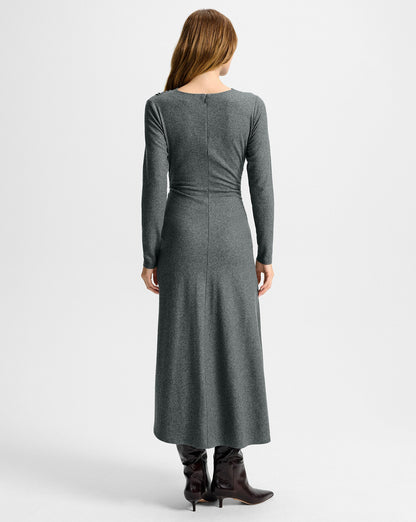 Veronica Beard | Theodora Wool Midi Dress in Medium Heather Grey Medium Heather Grey