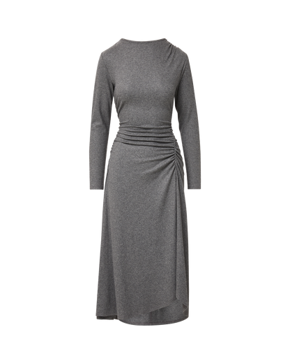 Veronica Beard | Theodora Wool Midi Dress in Medium Heather Grey Medium Heather Grey