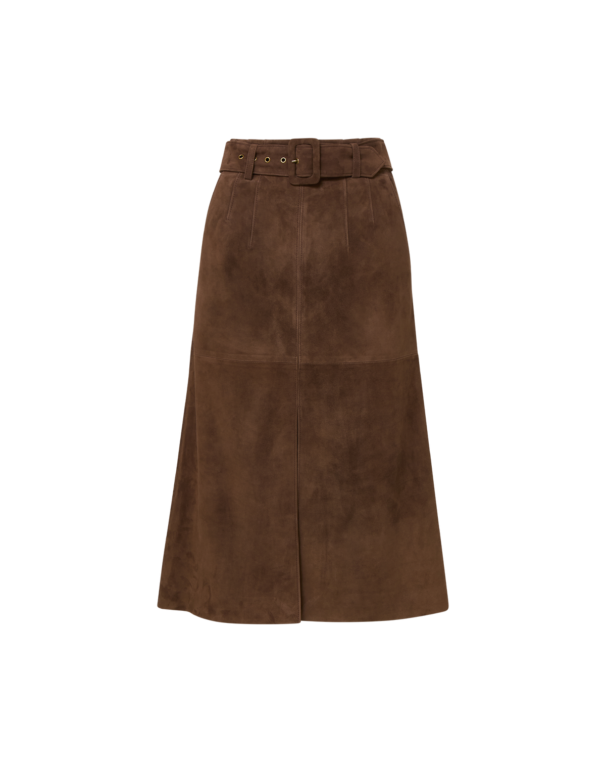 Veronica Beard | Alexie Suede Midi Skirt in Mocha Brown Mocha