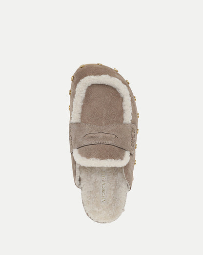 Veronica Beard | Fenix Shearling Mule in Bark Bark