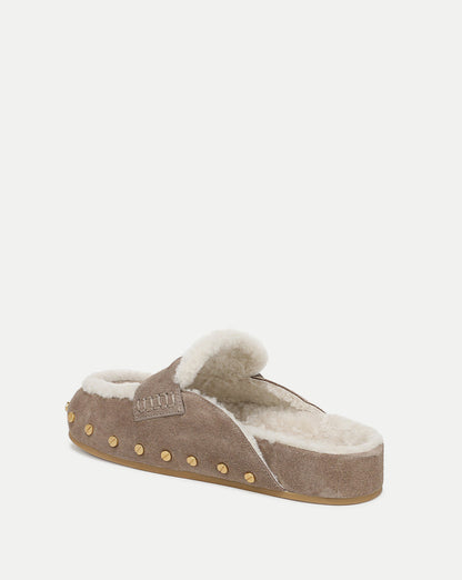 Veronica Beard | Fenix Shearling Mule in Bark Bark