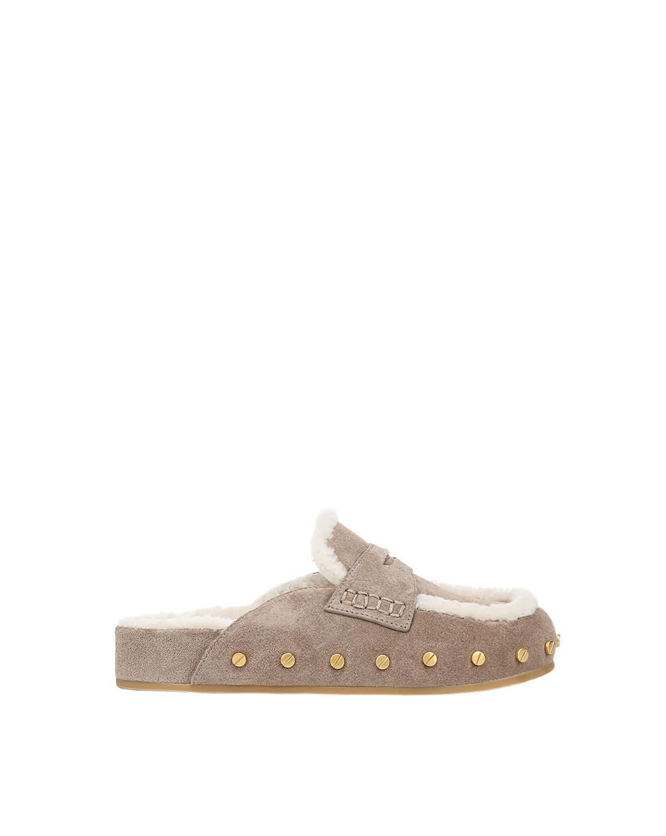 Veronica Beard | Fenix Shearling Mule in Bark Bark
