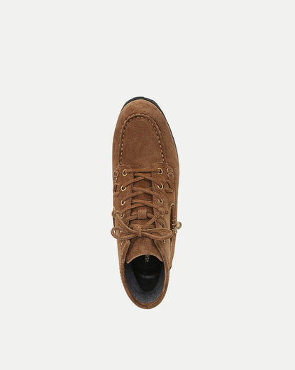 Veronica Beard | Phaedra Charm Ankle Boot in Tan Suede Hazelwood Hazelwood