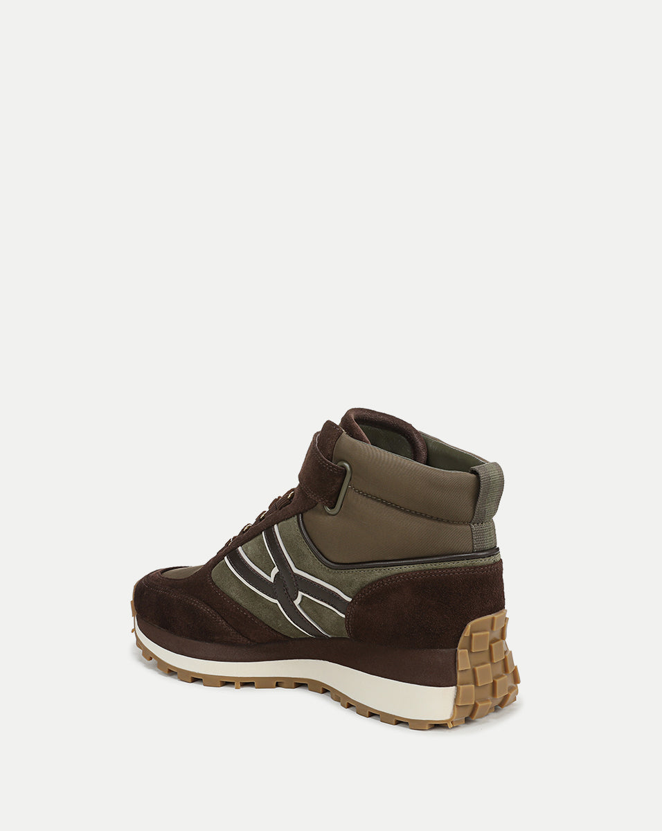 Veronica Beard | Valentina Hiker Sneaker in Green & Brown Cypress/Espresso Cypress/Espresso