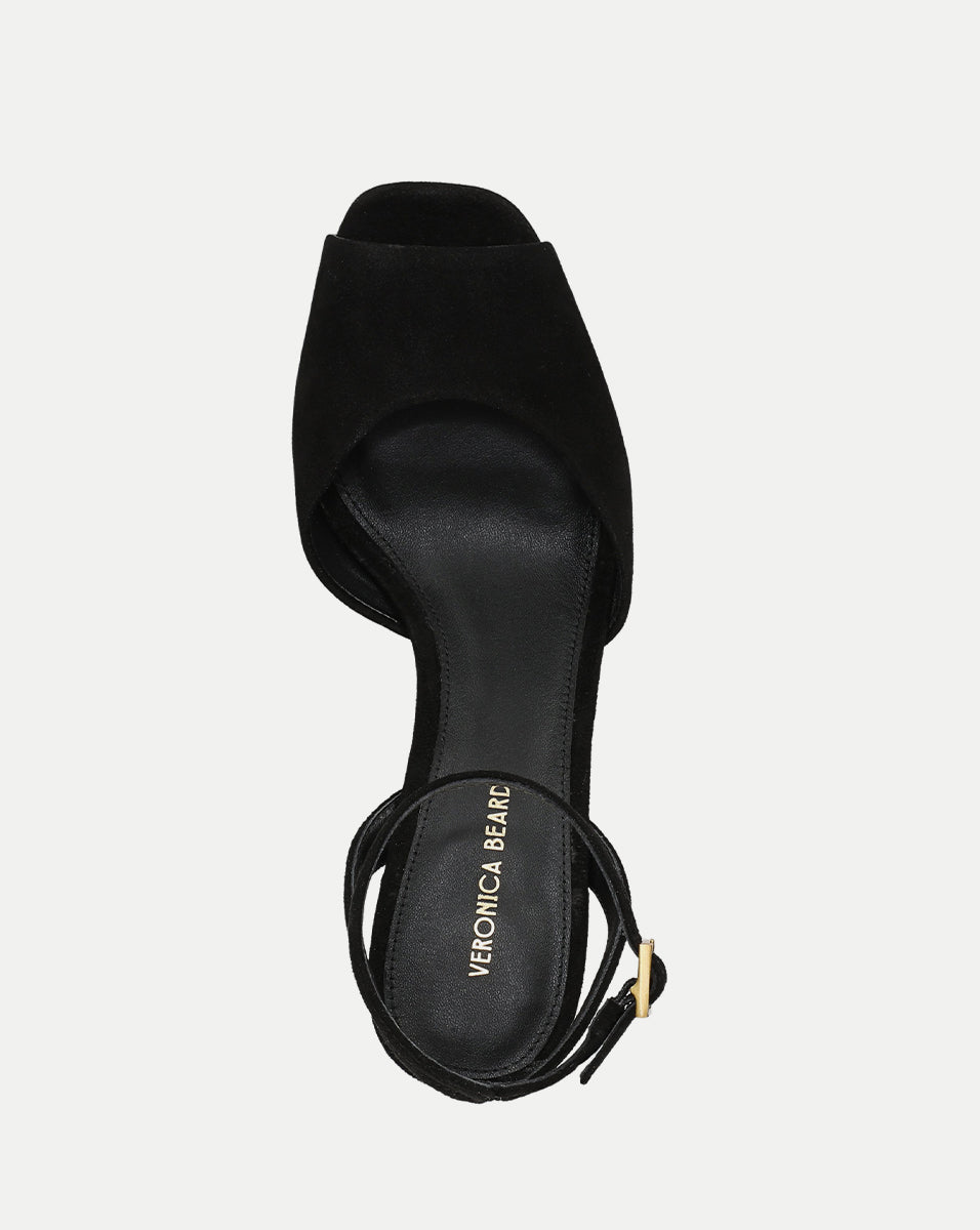Veronica Beard | Brianne Platform Heel Sandal in Black Seude Black
