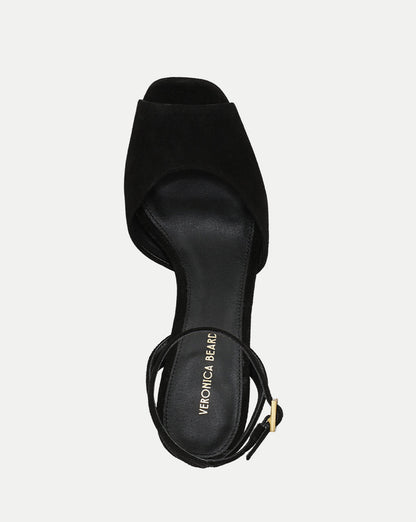 Veronica Beard | Brianne Platform Heel Sandal in Black Seude Black