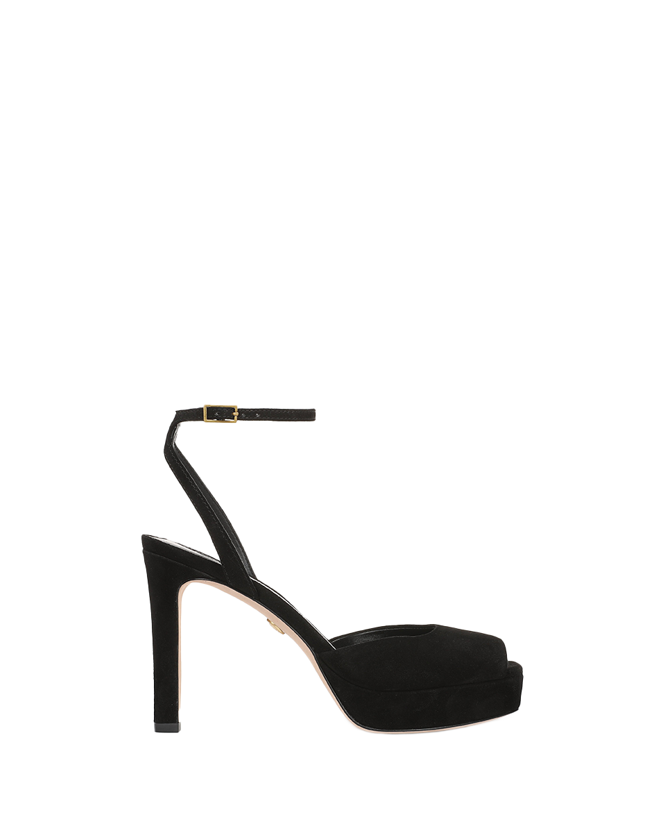 Veronica Beard | Brianne Platform Heel Sandal in Black Seude Black