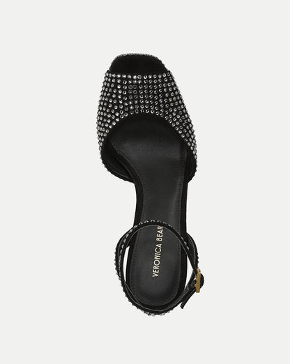 Veronica Beard | Brianne Crystal Platform Heel Sandal in Black Black