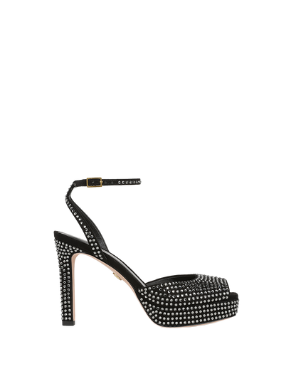 Veronica Beard | Brianne Crystal Platform Heel Sandal in Black Black