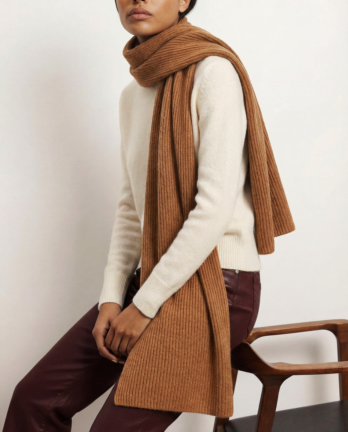 Veronica Beard | Wool-Cashmere Scarf in Dark Acorn Dark Acorn