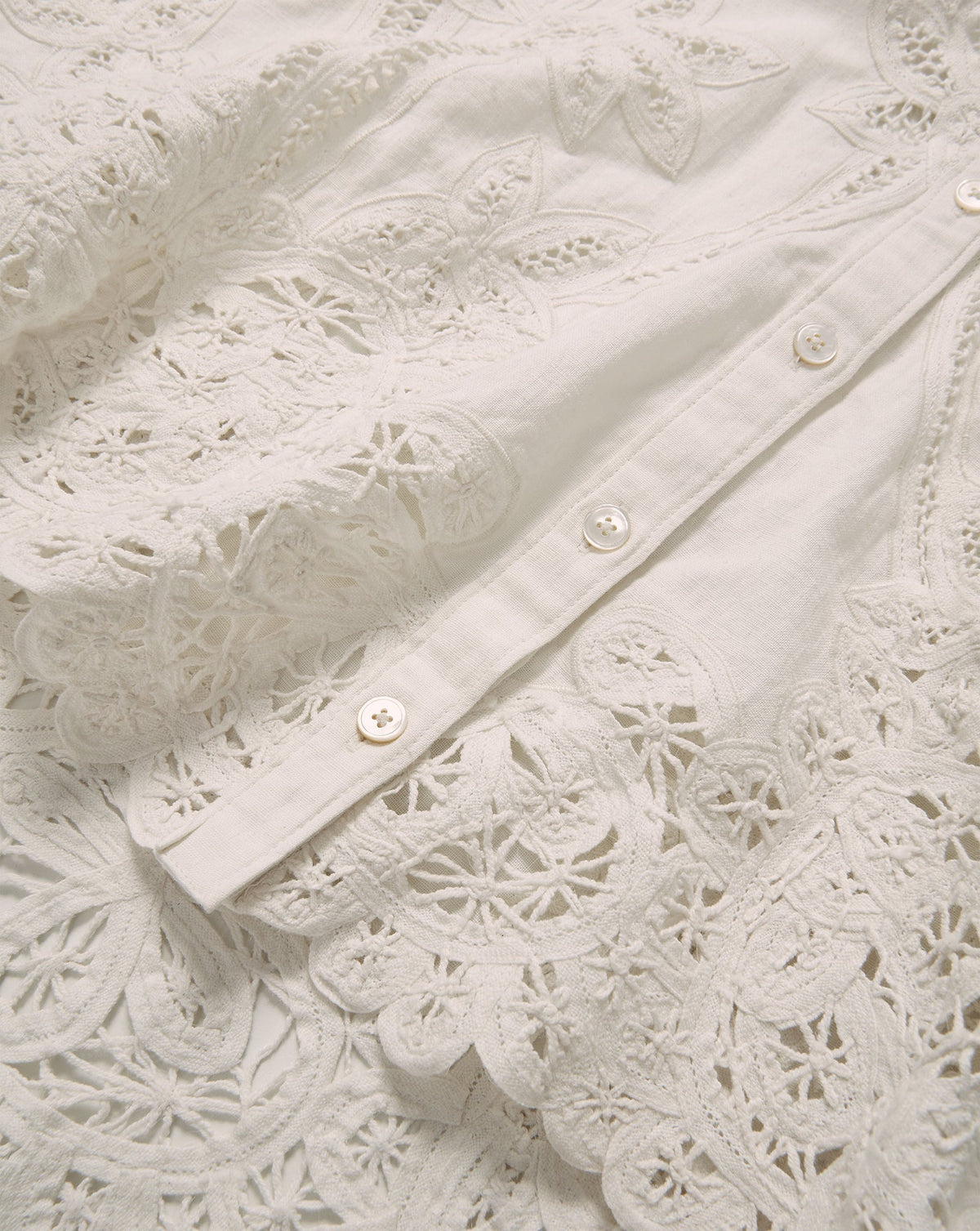 Veronica Beard | Aderes Eyelet Button-Down Shirt in Off- White Dove White Dove White