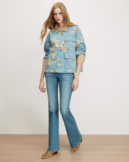 Veronica Beard | Leighton Floral Denim Jacket in Garden Bouquet Garden Bouquet
