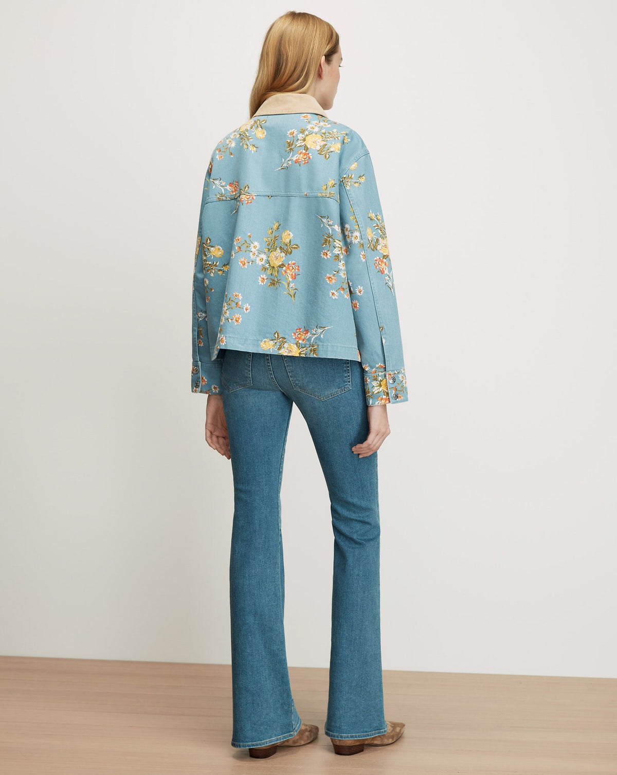 Veronica Beard | Leighton Floral Denim Jacket in Garden Bouquet Garden Bouquet