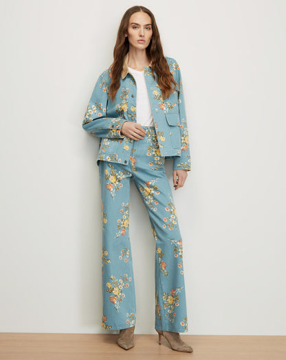 Veronica Beard | Leighton Floral Denim Jacket in Garden Bouquet Garden Bouquet