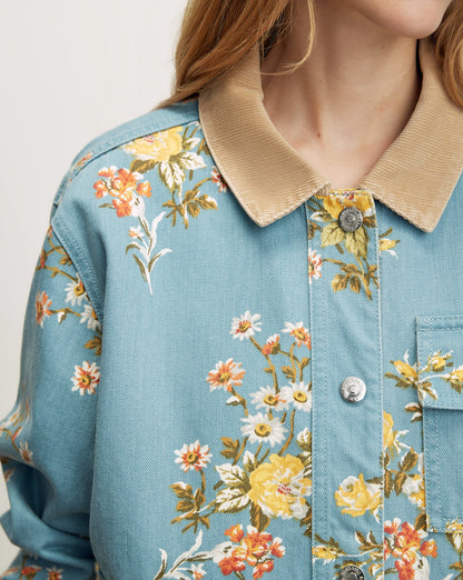 Veronica Beard | Leighton Floral Denim Jacket in Garden Bouquet Garden Bouquet