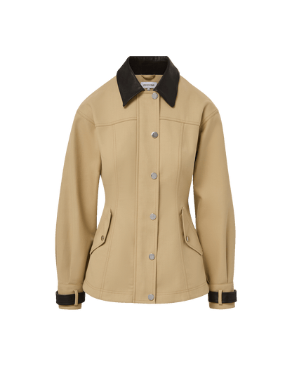 Veronica Beard | Talla Peplum Jacket in Tan Sand Sand