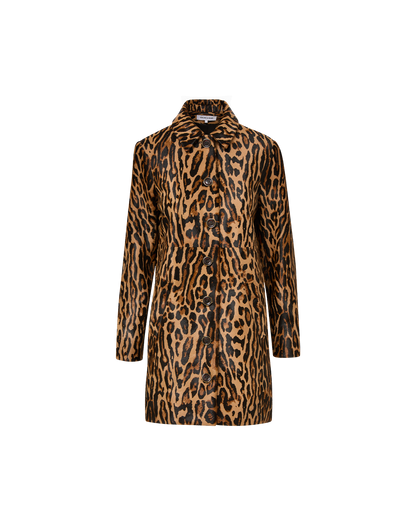 Veronica Beard | Shelley Calf Hair Dickey Coat in Leopard Camel Multi Camel Multi