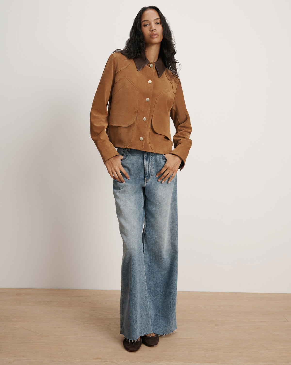 Veronica Beard | Walters Suede Cropped Jacket in Whisky Whisky