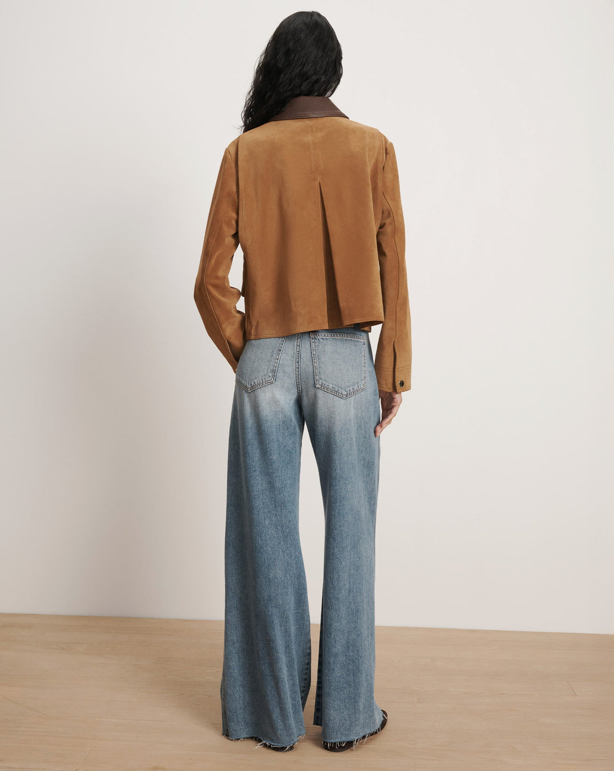 Veronica Beard | Walters Suede Cropped Jacket in Whisky Whisky