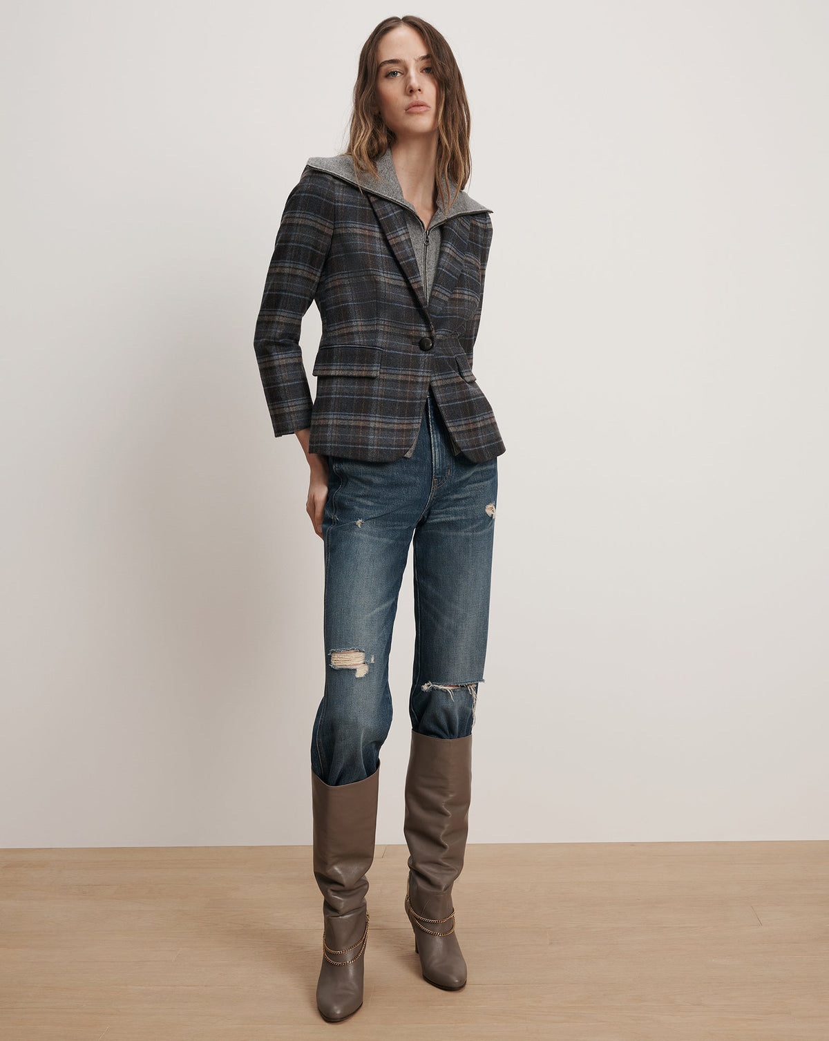 Veronica Beard | Beach Cashmere Dickey in Medium Heather Grey Medium Heather Grey
