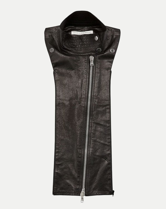 Veronica Beard | Lambskin Leather Moto Dickey Black