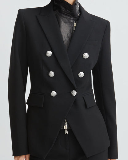 Veronica Beard | Lambskin Leather Moto Dickey Black