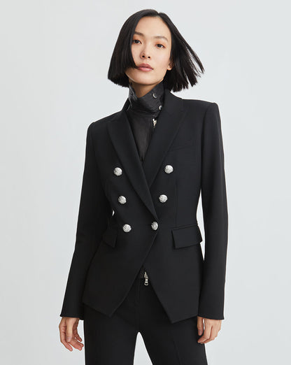Veronica Beard | Lambskin Leather Moto Dickey Black