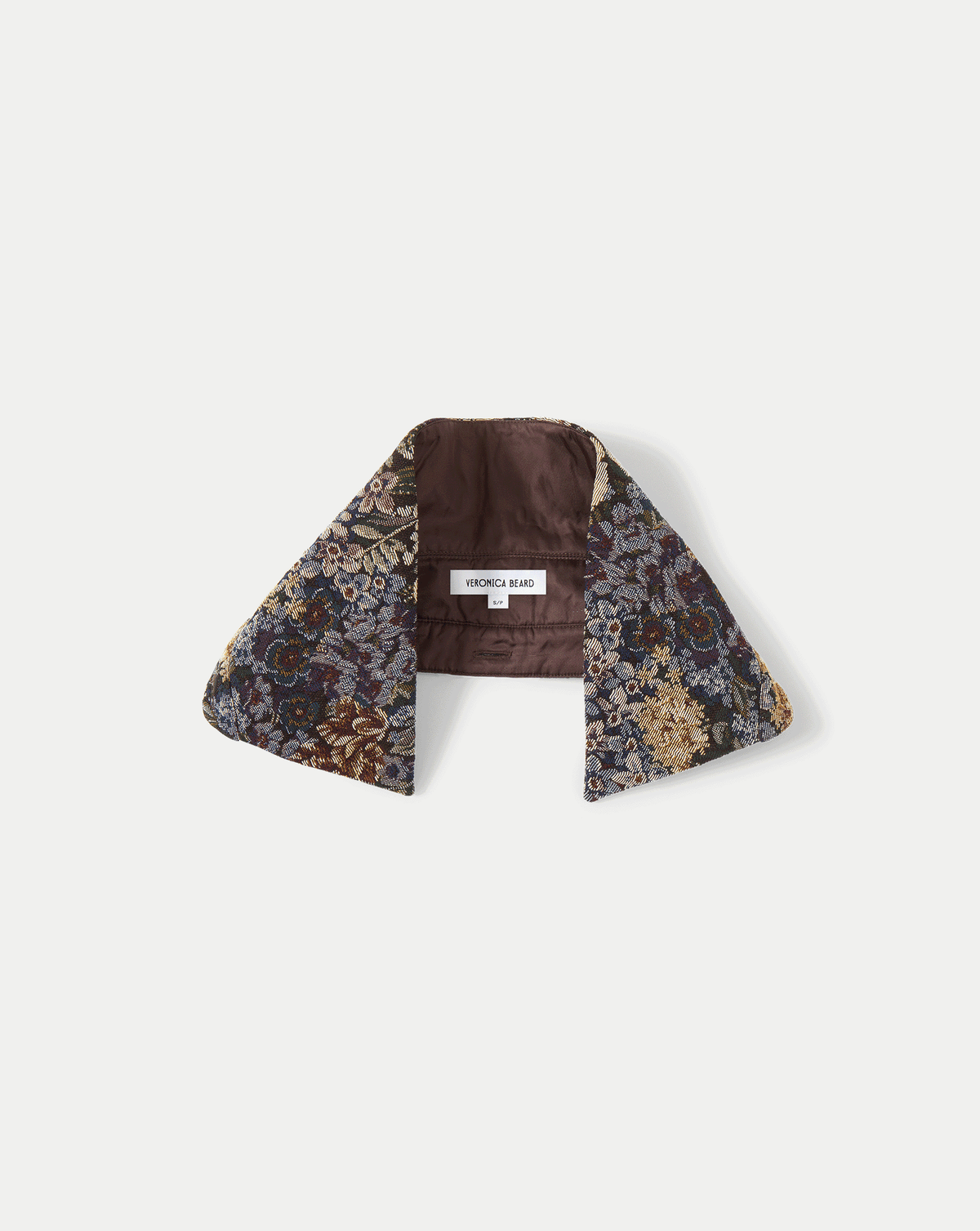 Veronica Beard | Brocade Removable Collar in Floral Dark Eggplant Multi