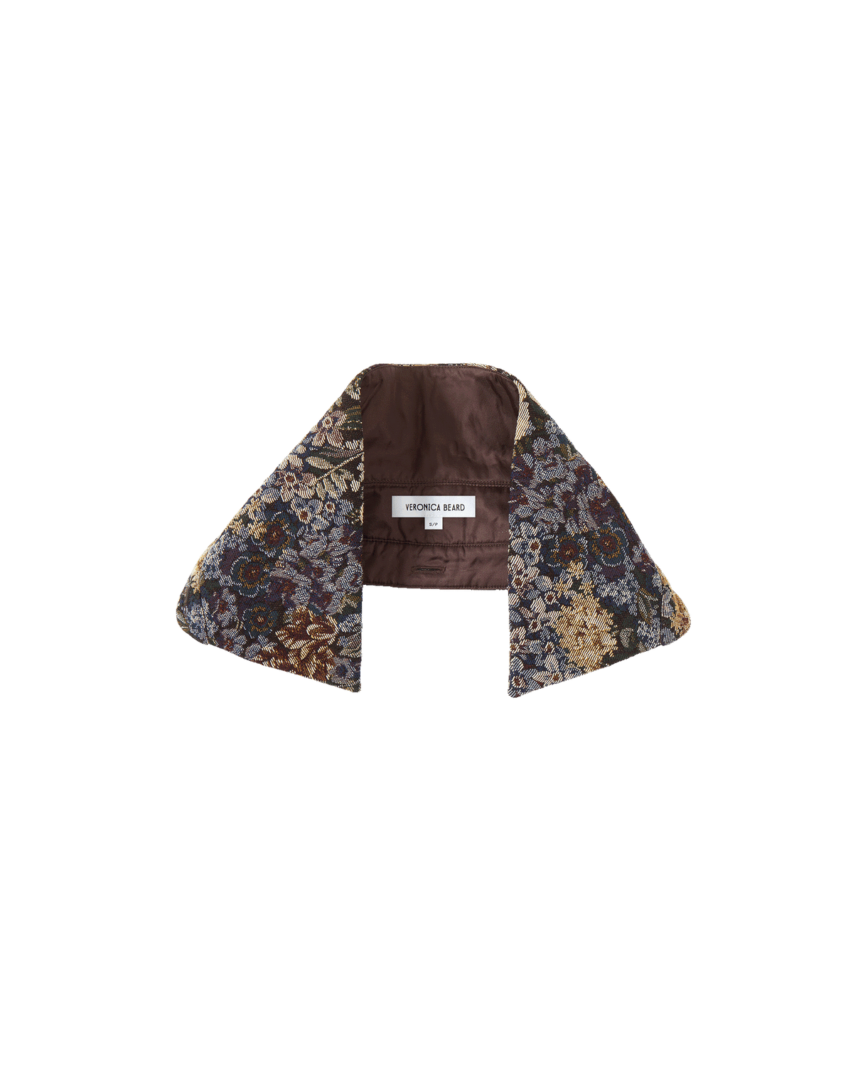 Veronica Beard | Brocade Removable Collar in Floral Dark Eggplant Multi