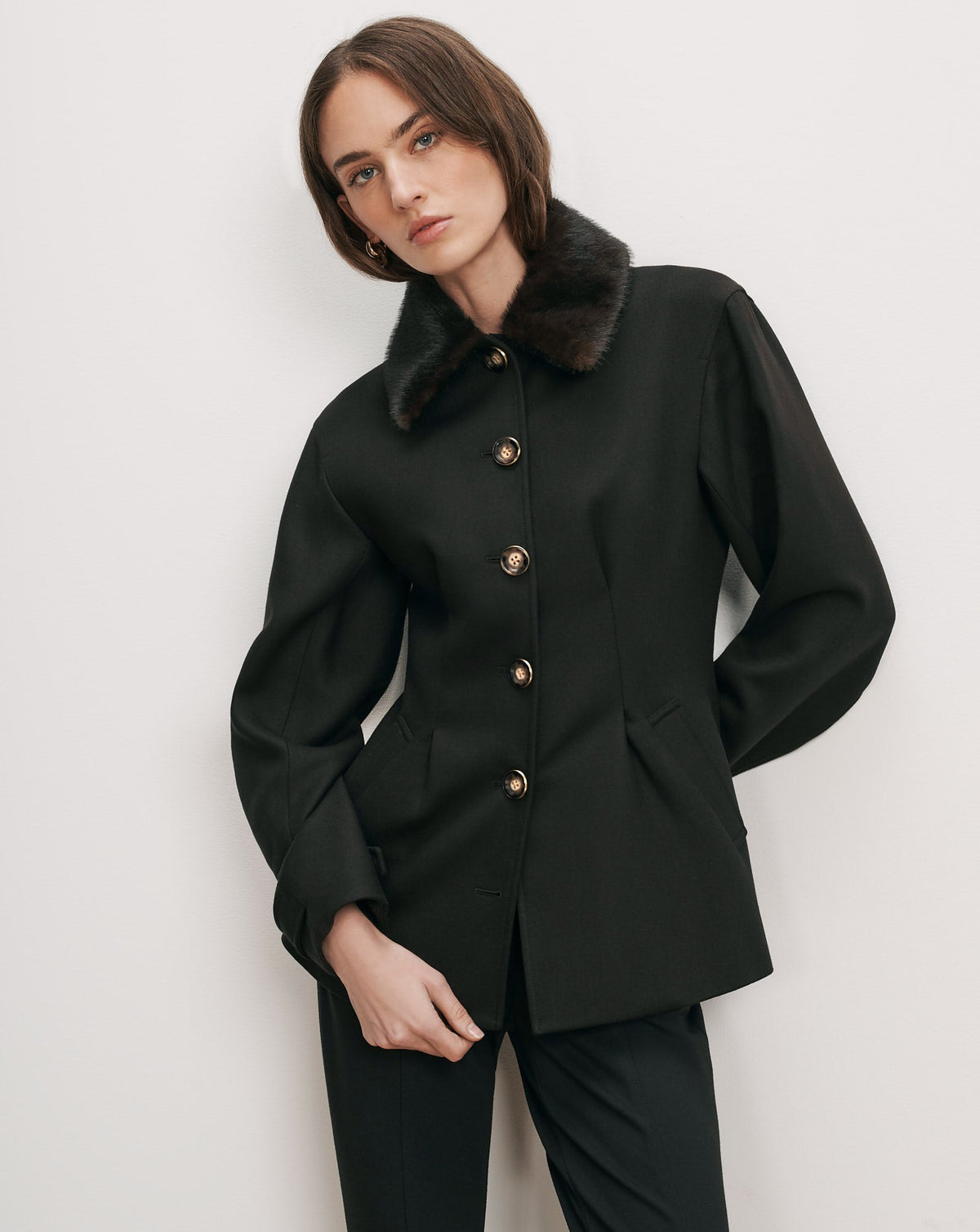 Veronica Beard | Faux Fur Collar in Sable Sable
