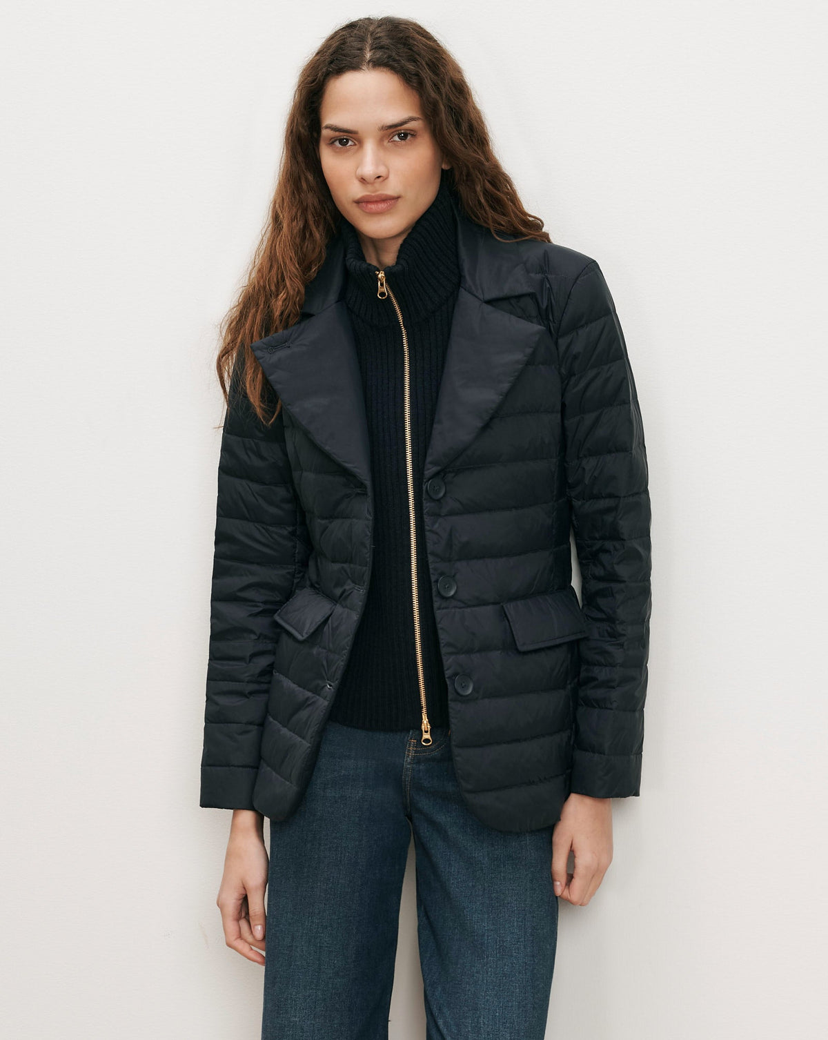 Veronica Beard | Turtleneck Dickey Insert in Navy Navy