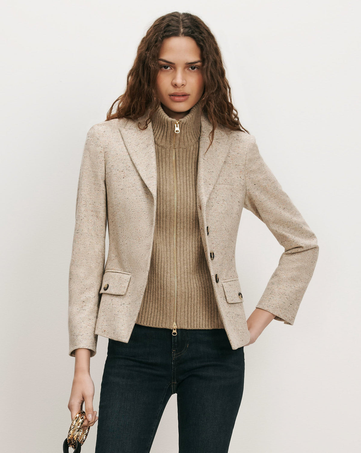 Veronica Beard | Turtleneck Dickey Insert in Desert Taupe Desert Taupe