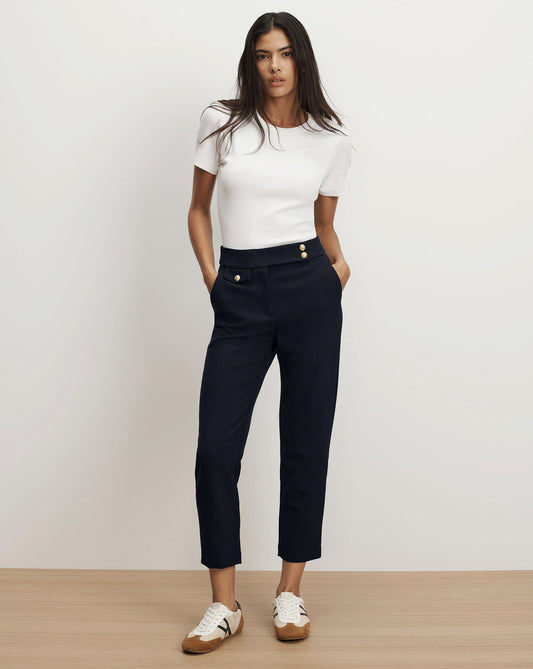 Veronica Beard | Renzo Slim-Leg Pant Navy/Gold
