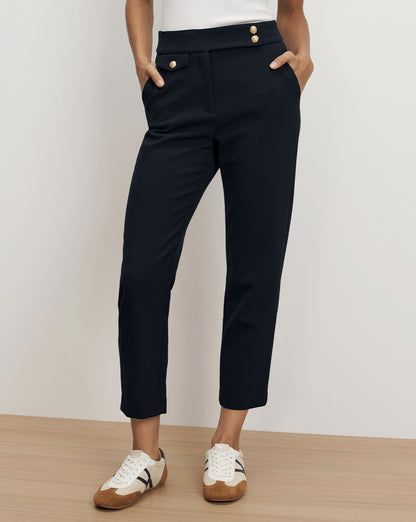 Veronica Beard | Renzo Slim-Leg Pant Navy/Gold