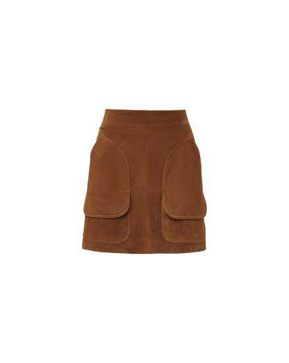 Veronica Beard | Norwood Suede Mini Skirt in Brown Whisky