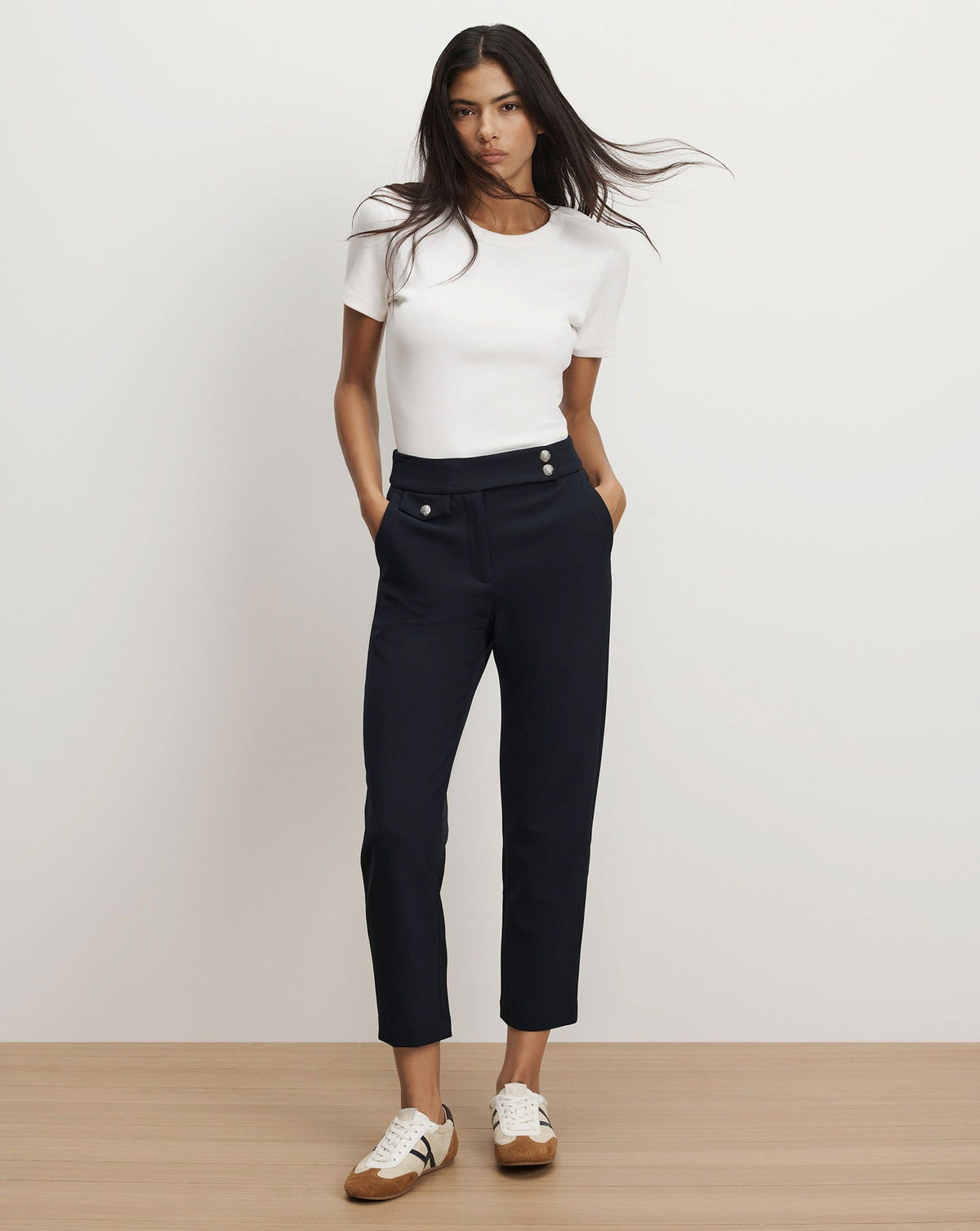 Veronica Beard | Renzo Slim-Leg Pant Navy/Silver