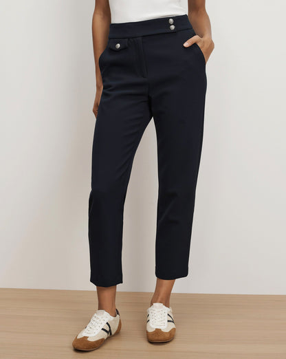 Veronica Beard | Renzo Slim-Leg Pant Navy/Silver