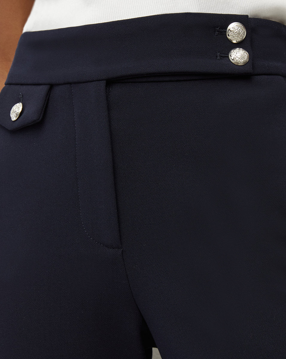 Veronica Beard | Renzo Slim-Leg Pant Navy/Silver