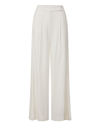 Veronica Beard | Marbeau Wide-Leg Trouser Pant in Dove White Dove White