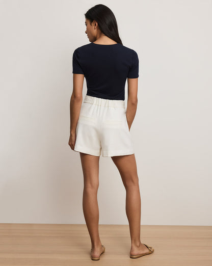 Veronica Beard | Marbeau Pleated Short in Dove White Dove White