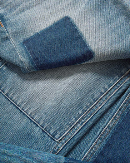 Veronica Beard | Dylan Patchwork Straight-Leg Jean in Time Lapse Time Lapse