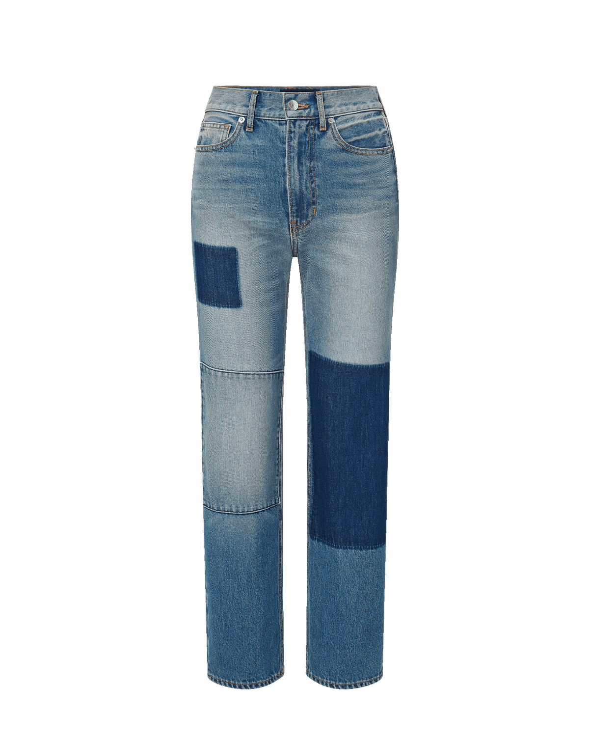 Veronica Beard | Dylan Patchwork Straight-Leg Jean in Time Lapse Time Lapse
