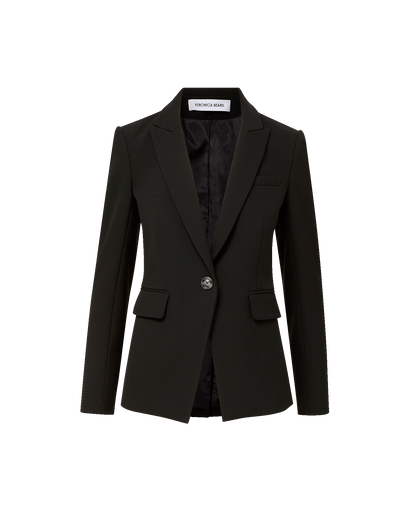 Veronica Beard | Miller Single-Breasted Dickey Jacket Blazer in Black Black