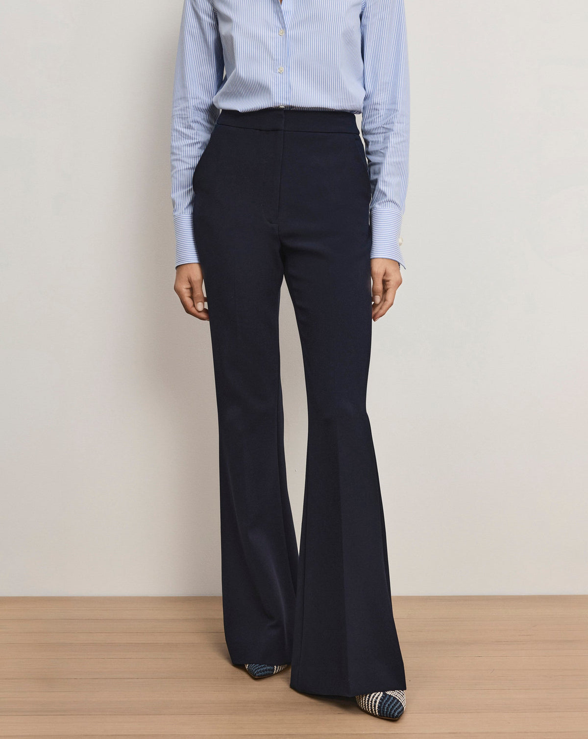 Veronica Beard | Arden Tailored Flared Pant in Navy Navy