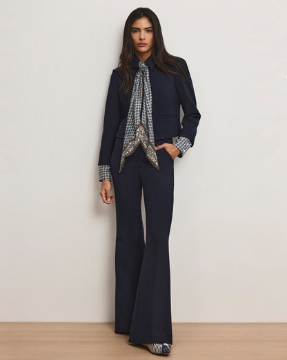 Veronica Beard | Arden Tailored Flared Pant in Navy Navy