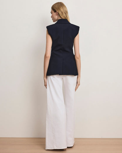 Veronica Beard | Ciel Tailored Vest in Navy Navy