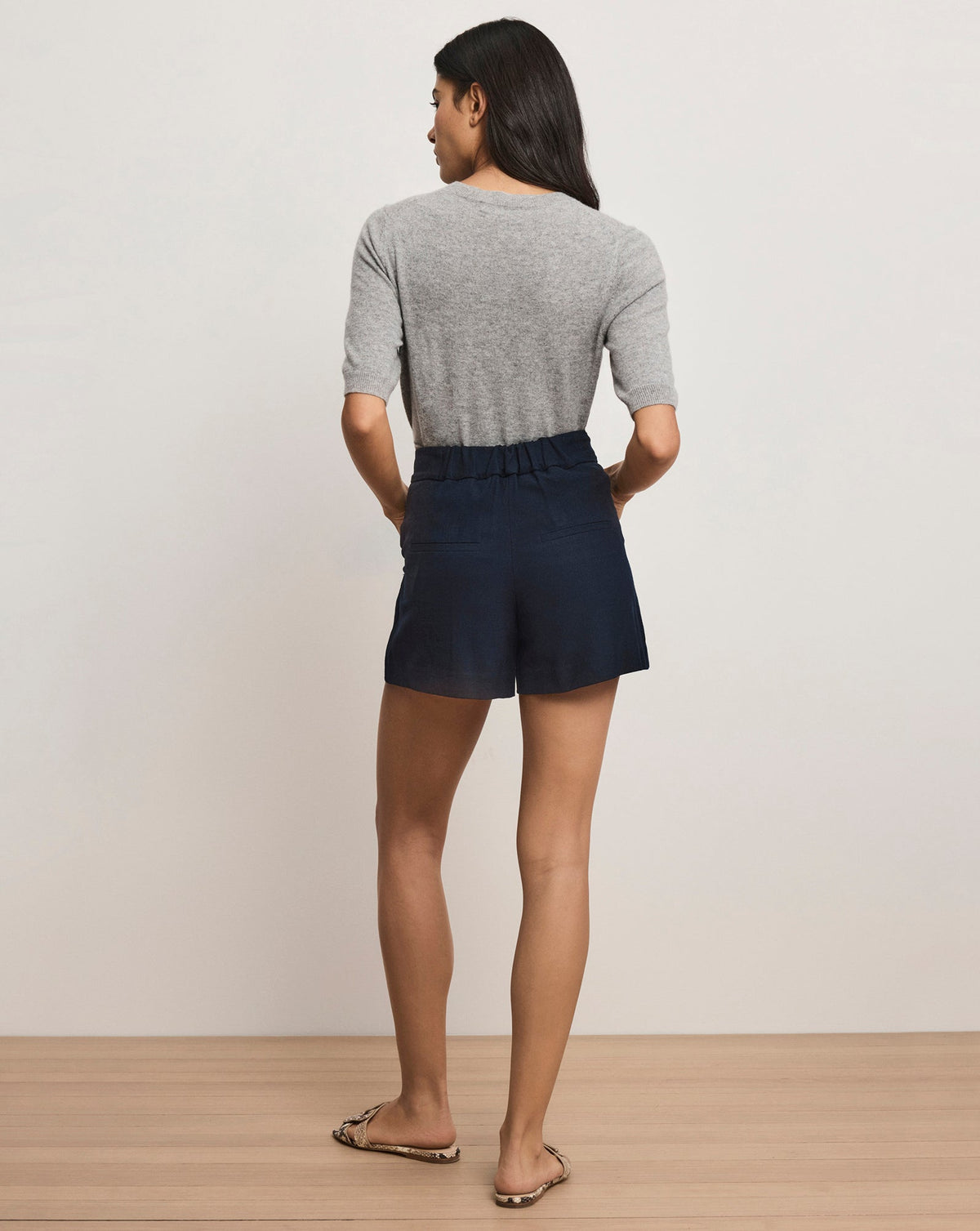 Veronica Beard | Marbeau Pleated Short in Navy Navy