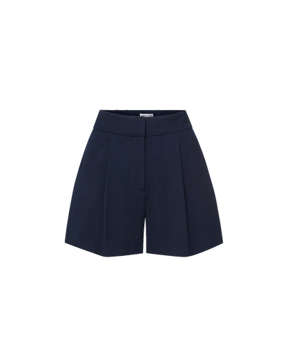 Veronica Beard | Marbeau Pleated Short in Navy Navy