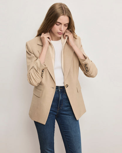 Veronica Beard | Battista Dickey Jacket in Stone Khaki Stone Khaki