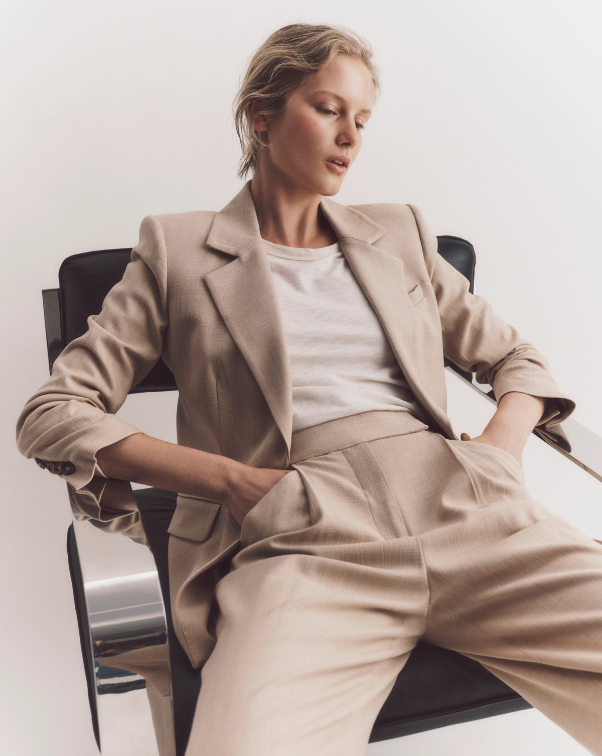 Veronica Beard | Battista Dickey Jacket in Stone Khaki Stone Khaki
